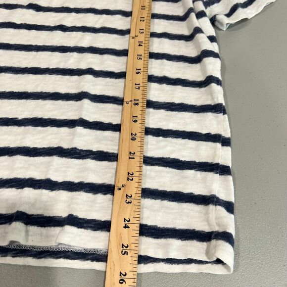 All Saints Casual Short Sleeve Striped  M Cotton White Blue Nautical Capsule - Picture 12 of 14
